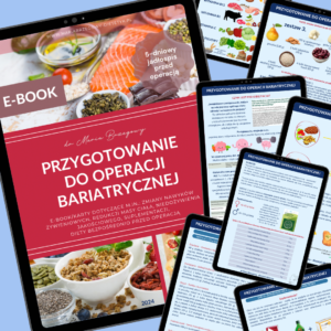 e-book, karty pracy | Przygotowanie do operacji bariatrycznej | z jadłospisem 1800 kcal