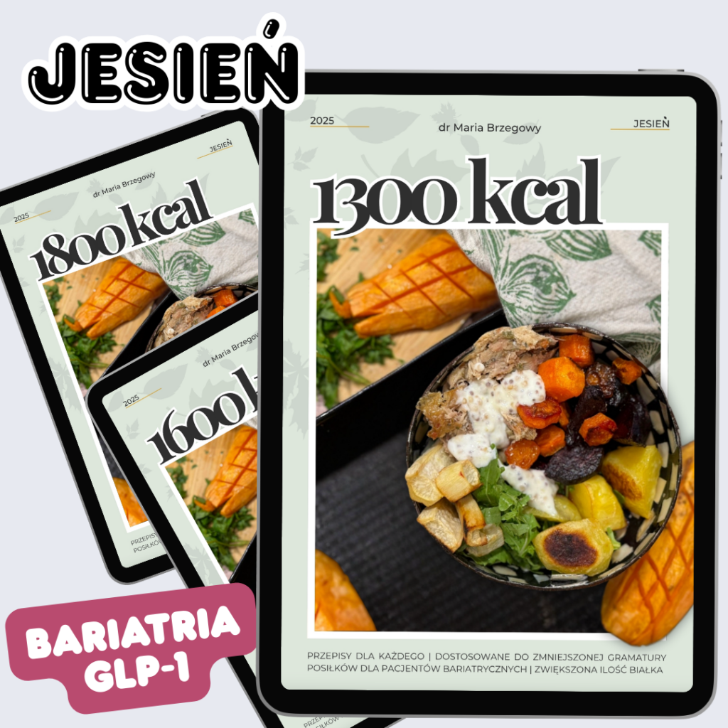 e-book | jadłospis | 1300 kcal albo 1600 kcal albo 1800 kcal - do wyboru | chirurgia bariatryczna | GLP-1